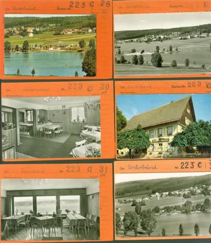Unterbränd Lot mit 8 AK Musterkarten Original aus Metzarchiv Bestellvorgänge und Auflagenzahlen