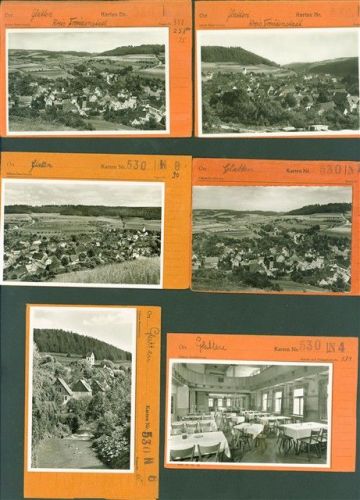 Glatten Lot mit 7 AK Musterkarten Original aus Metzarchiv Bestellvorgänge und Auflagenzahlen