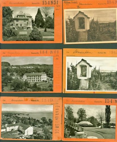 Nonnenhorn Lot mit 10 AK Musterkarten Original aus Metzarchiv Bestellvorgänge und Auflagenzahlen