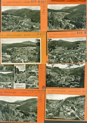 Schönmünzach Lot mit 14 AK Musterkarten Original aus Metzarchiv Bestellvorgänge und Auflagenzahlen
