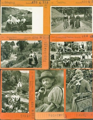 Lot mit 10 AK Trachten Musterkarten Original aus Metzarchiv Bestellvorgänge und Auflagenzahlen