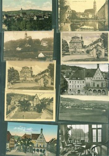 Amberg Lot mit 25 AK Originale aus dem Archiv des Metzverlags Klebereste Rückseitig