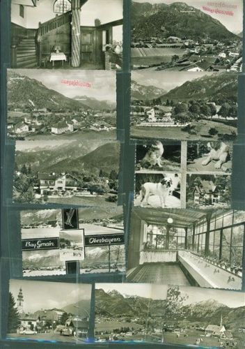 Bayerisch Gmain Lot mit 13 AK Originale aus dem Archiv des Metzverlages rückseitig Klebereste