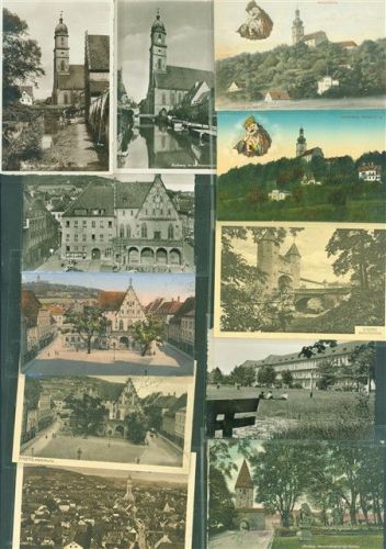Amberg Lot mit 25 AK Originale aus dem Archiv des Metzverlags Klebereste Rückseitig