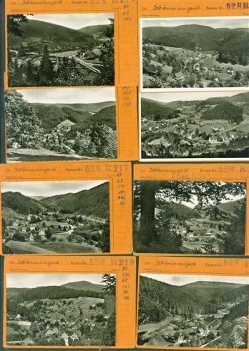 Schönmünzach Lot mit 14 AK Musterkarten Original aus Metzarchiv Bestellvorgänge und Auflagenzahlen