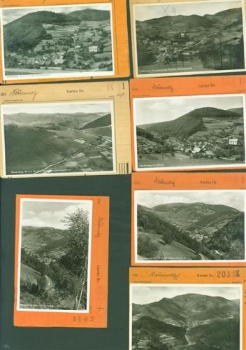 Neuenweg Lot mit 7 AK Musterkarten Original aus Metzarchiv Bestellvorgänge und Auflagenzahlen