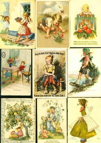 Kinder auf Künstlerkarten Lot mit 36 AK, ca. 1916-1960 wenige danach; überwiegend gute Erhaltung, teils gelaufen
