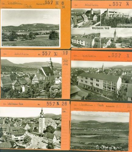 Weilheim Lot mit 11 AK Musterkarten Original aus Metzarchiv Bestellvorgänge und Auflagenzahlen