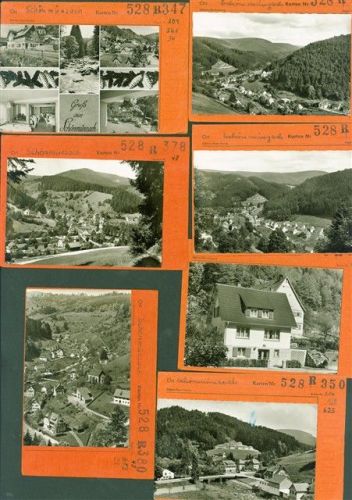 Schönmünzach Lot mit 14 AK Musterkarten Original aus Metzarchiv Bestellvorgänge und Auflagenzahlen