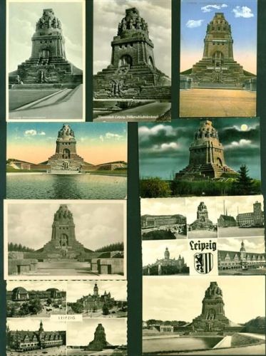 O7000 Leipzig Lot mit 39 AK + 1x Kleinformat, wenige doppelt, ca. 1916-1974: überwiegend gute Erhaltung, teils gelaufen Völkerschlachtsdenkmal Posten 21 bis 100 AK
