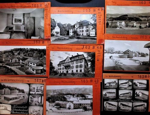 Neutrauchburg Lot mit 16 AK Schloss Musterkarten Original aus Metzarchiv Bestellvorgänge und Auflagenzahlen