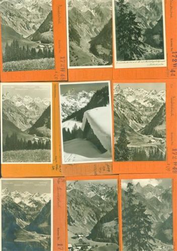 Einödsbach Lot mit 16 AK Musterkarten Original aus Metzarchiv Bestellvorgänge und Auflagenzahlen