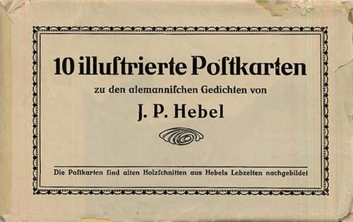 Hausen Lot mit 10 ilustrierten Postkarten zu Gedochten von J. P. Hebel im Originalumschlag