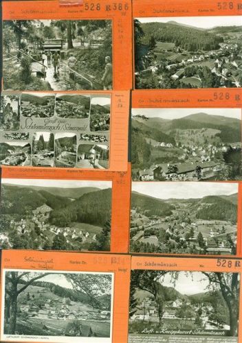 Schönmünzach Lot mit 14 AK Musterkarten Original aus Metzarchiv Bestellvorgänge und Auflagenzahlen