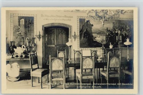 Hohenschwangau 1913 Schloß Innenansicht Schwanen Rittersaal Verlag Herpich