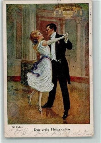 Tanzen - Das erste Herzklopfen - Liebe - Galerie Münchner Meister Nr. 427 AK