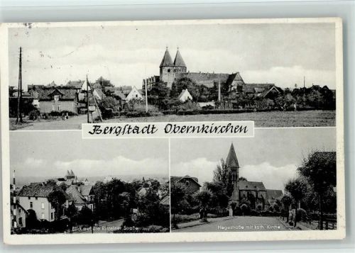 Obernkirchen Blick auf Rintelner Straße Hegestraße mit Kath. Kirche Ortsansicht
