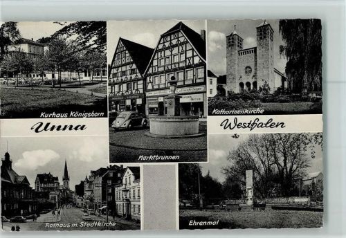 Unna Kurhaus Königsborn Rathaus Stadtkirche Marktbrunnen Katharinenkirche Ehrenmal