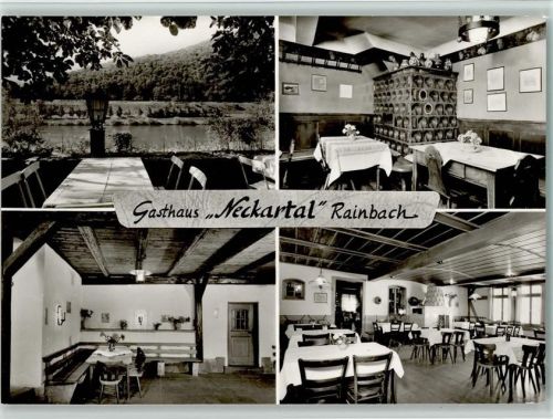 Dilsberg Gasthaus Neckartal Innenaufnahmen Kachelofen Terrasse Rainbach