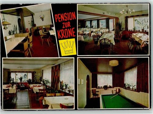 Huzenbach Pension Zur Krone Innenaufnahme Gastraum Billard