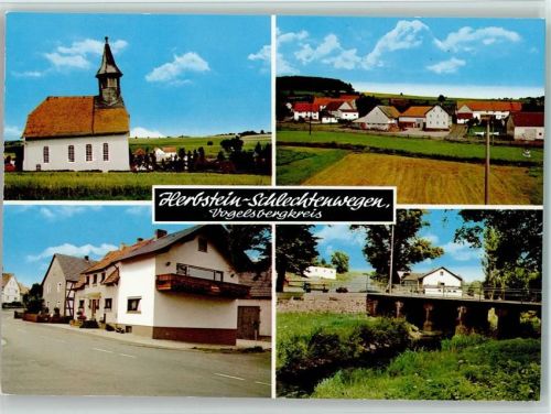 Schlechtenwegen Kirche Brücke Ortsansichten 4-Bildaufnahme
