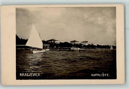 Kraljevica 1932 Badestrand Segelboot