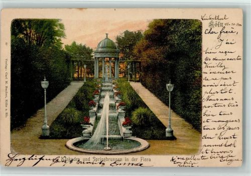 Köln Stadt 1900 Kaskaden und Springbrunnen in der Flora