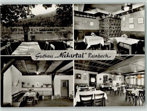 Dilsberg Gasthaus Neckartal Innenaufnahmen Kachelofen Gastraum Terrasse Rainbach