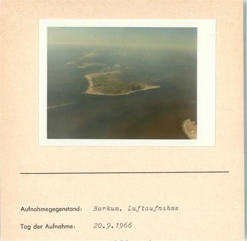 Borkum Luftaufnahme Foto montiert auf Karton