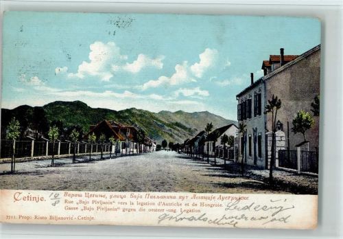 Cetinje 1903 Gasse "Bajo Pivljanin" gegen die österr.-ungar. Legation