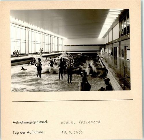 Büsum Wellenbad Innenaufnahme Foto montiert auf Karton