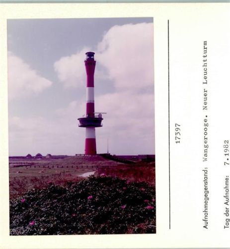 Wangerooge Neuer Leuchtturm Foto montiert auf Karton