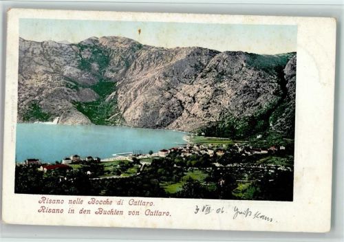 Risan 1906 Gesamtansicht Bucht Bergpanorama