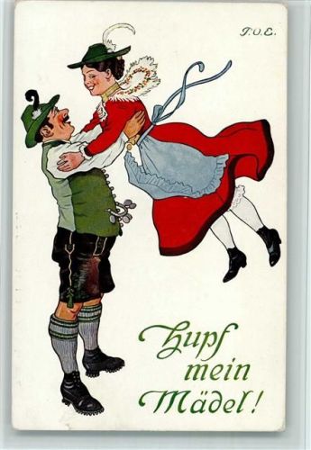 Volkstanz - Hupf mein Mädel , gute Erhaltung AK Engelhard, P.O. / POE