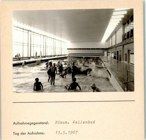 Büsum Wellenbad Innenaufnahme Foto montiert auf Karton