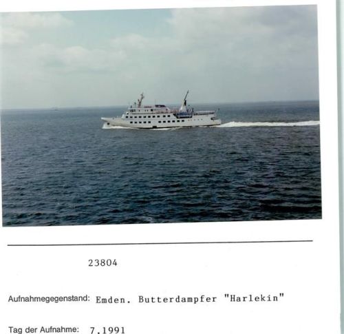 Borkum Butterdampfer Harlekin Foto montiert auf Karton