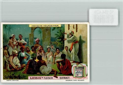 Indische Volkssitten - Märchenerzähler, Sammelbild Liebig