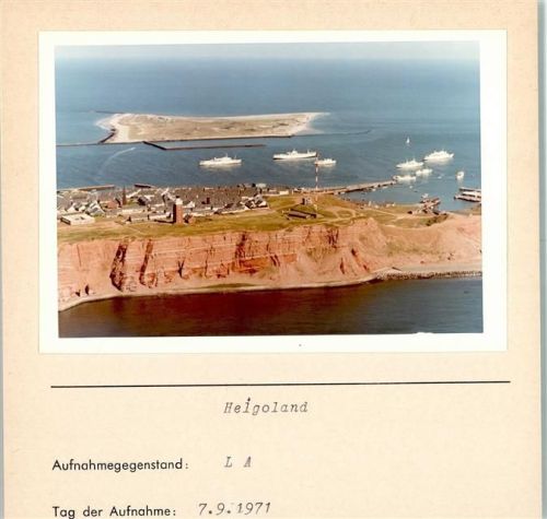 Helgoland Luftaufnahme Foto montiert auf Karton
