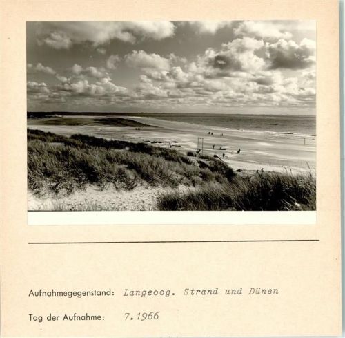 Langeoog Strand und Dünen Foto montiert auf Karton