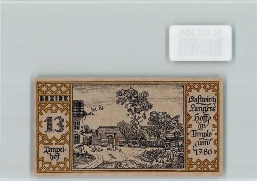 Tempelhof Notgeld Berliner Bär Gastwirt Langens Hof in Templo