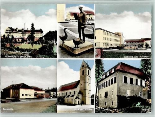 Wendlingen Möbelfabrik Erwin Behr Denkmal Rathaus Postamt Turnhalle Kath. Kirche Schloß Mehrfachaufnahme