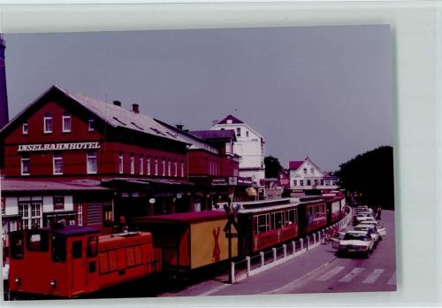 Borkum Inselbahnhof Foto montiert auf Karton