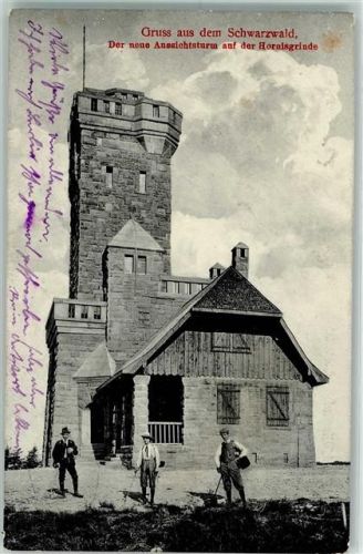 Seebach 1913 Hornisgrinde Aussichtsturm Bahnpost Achern Ottenhöfen Zug 21