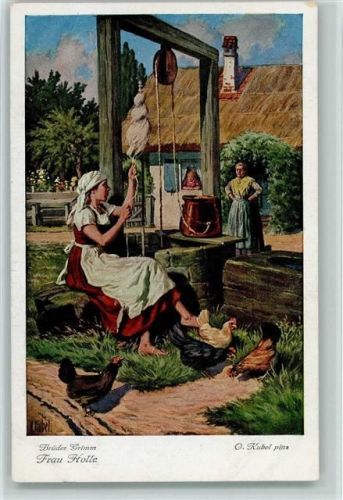 sign Kubel - Frau Holle Nr. 1 AK Frau Holle Künstlerkarte