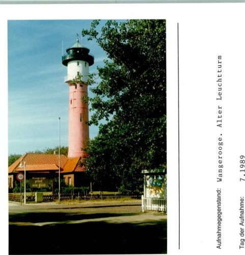 Wangerooge Alter Leuchtturm Foto montiert auf Karton