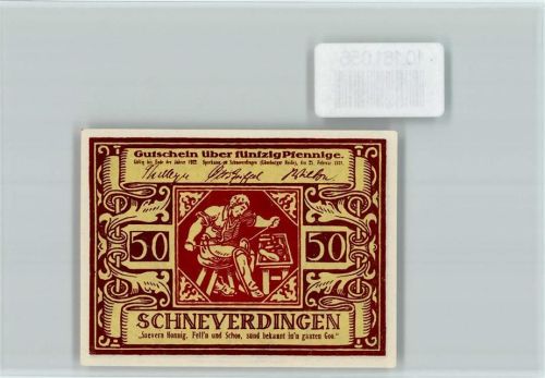 29640 W3043 Schneverdingen - Notgeld Schuster