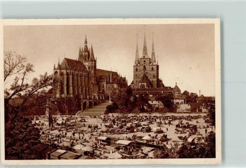 Erfurt Bild 102 Dom Marktszene AK