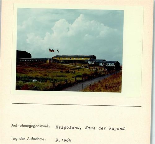 Helgoland Haus der Jugend Foto montiert auf Karton