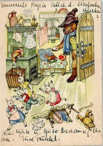 1941 Werbung Indanthren - sign. Köser-Michaels Teddy Spinnennetz