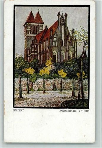Thorn Torun Künstlerkarte Jakobkirche sign. Bendrat